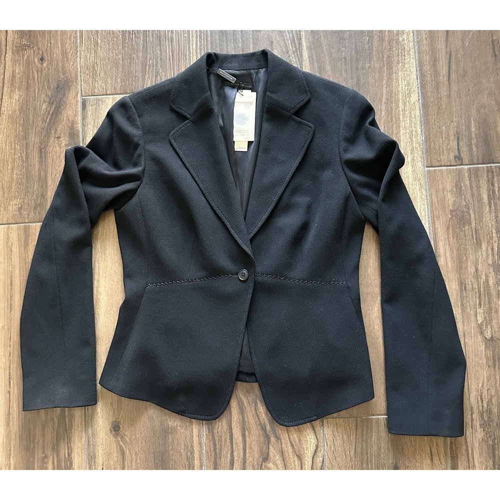 ELIE TAHARI Black Alicia Jacket Wool Blend Blazer Women's Size 10